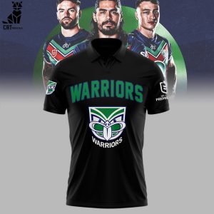 Warriors NRL New Zealand Black Design 3D Polo Shirt