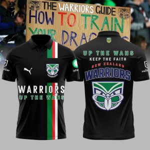 Warriors Up The Wahs NRL New Zealand Warriors Black Design 3D Polo Shirt