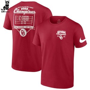 Women’s College World Series 2023 Champions NCAA Division I Softball Oklahoma Sooners Red Design 3D T-Shirt