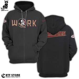 Worl Florida State Seminoles Football Black Design 3D Hoodie