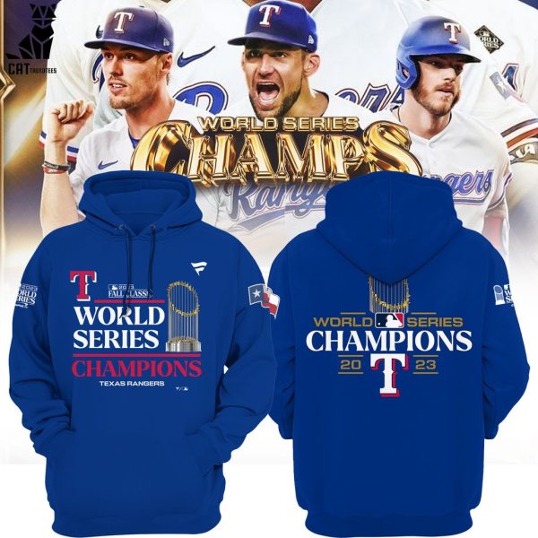 World Series Champions Texas Rangers Logo Blue Design 3D Hoodie