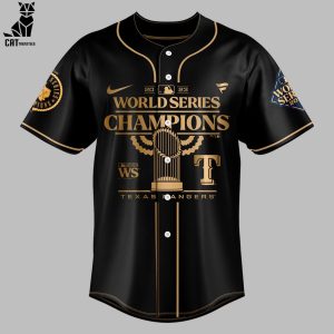 World Series Champions Texas Rangers Nike Logo Black Design Baseball Jersey