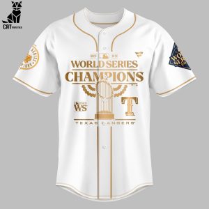 World Series Champions Texas Rangers Nike Logo White Design Baseball Jersey
