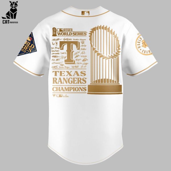 World Series Champions Texas Rangers Nike Logo White Design Baseball Jersey