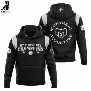 110s Coupe Grey Champions 2023 Montreal Alouettes Black Design 3D Hoodie