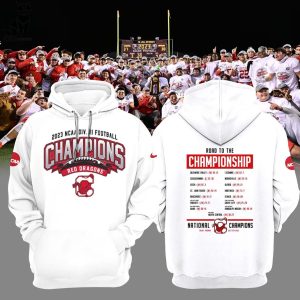 2023 NCAA Football Champions Red Oragons White Nike Design 3D Hoodie