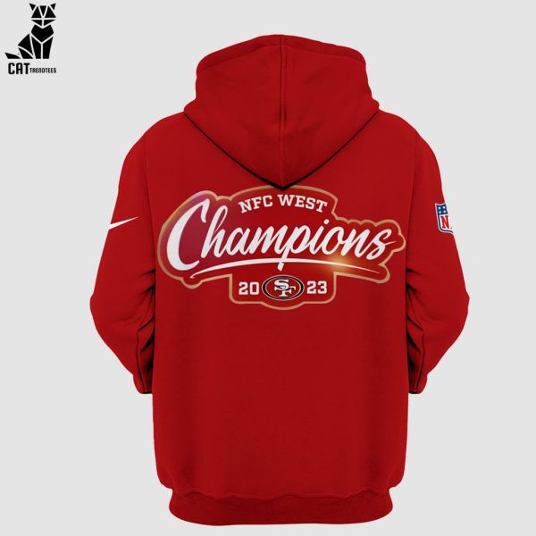 2023 NFC West It’s a Lock Champions 2023 Red Nike Logo Design Hoodie Longpant Cap Set