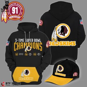 3 Time Super Bowl Champions Black NFL Logo Design 3D Hoodie Longpant Cap Set