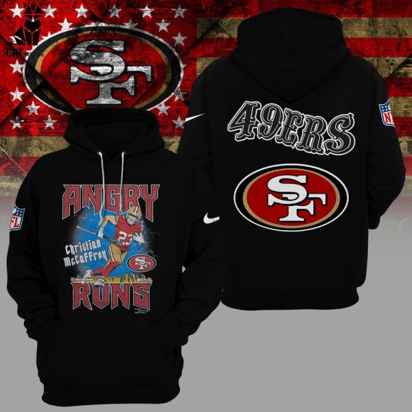 Angry Runs Hoodie San Francisco 49ers Black Nike Logo Design 3D Hoodie