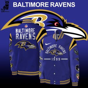 Baltimore Ravens 1999 Nike Logo Blue Design Baseball Jacket