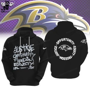 Baltimore Ravens Justice Opportunity Equity Nike Logo Design 3D Hoodie