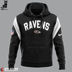 Baltimore Ravens NFL Black Mascot Design 3D Hoodie