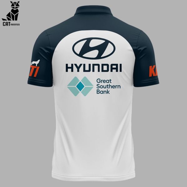 Carlton Blues FC Hyundai Great Southern Bank White Blue Design 3D Polo Shirt