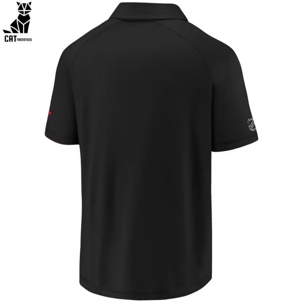 Chicago Blackhawks Black Logo Design 3D Polo Shirt