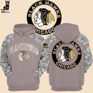 Chicago Blackhawks Military Appreciation Logo Design 3D Hoodie