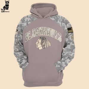 Chicago Blackhawks Military Appreciation Logo Design 3D Hoodie