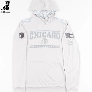 Chicago Blackhawks Military Appreciation Logo White Design 3D Hoodie