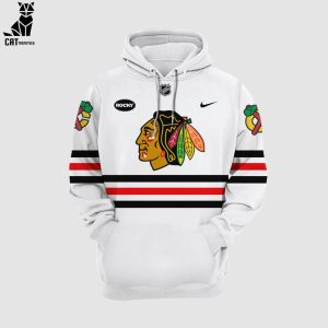 Chicago Blackhawks Military Appreciation White Logo Design 3D Hoodie