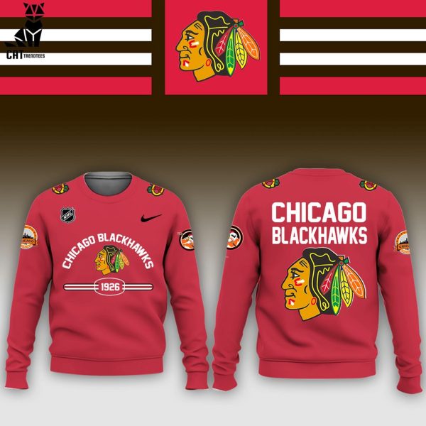 Chicago Blackhawks Red NHL Logo Design 3D Sweater