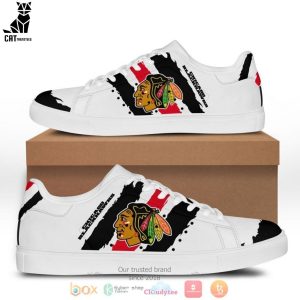 Chicago Blackhawks White Black Red Trim Design Stan Smith