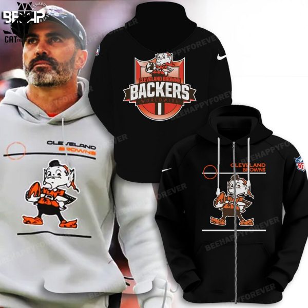 Cleveland Browns Backers Worldwide NFL Logo Black Design 3D Hoodie