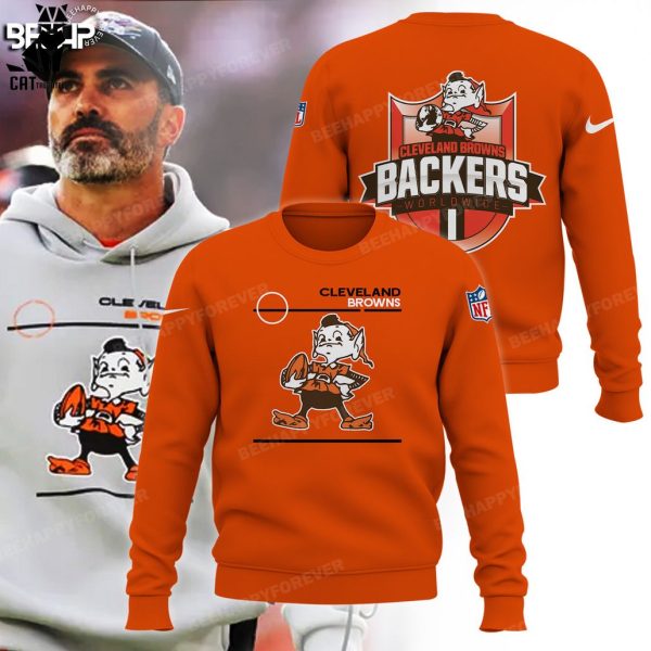 Cleveland Browns Backers Worldwide NFL Logo Orange Design 3D Hoodie