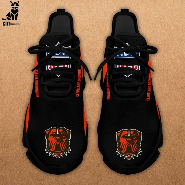 Cleveland Browns Black Orange Design Max Soul Shoes