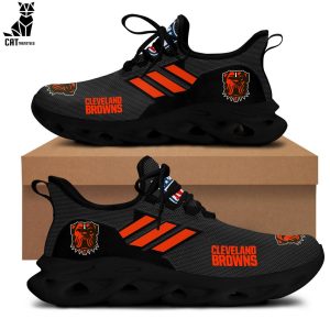 Cleveland Browns Black Orange Trim Design Max Soul Shoes