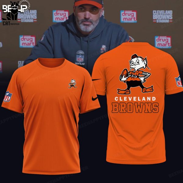 Cleveland Browns Mascot NFL Orange Design Hoodie Longpant Cap Set
