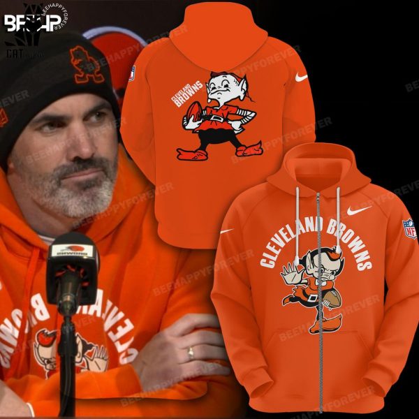 Cleveland Browns Mascot Orange Nike Logo Design 3D Hoodie