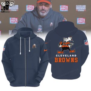 Cleveland Browns Blue NFL Logo Design Hoodie Longpant Cap Set