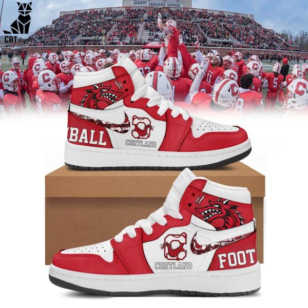 Cortland Red Dragons Football 2023 Nike Logo Design Air Jordan 1 High Top