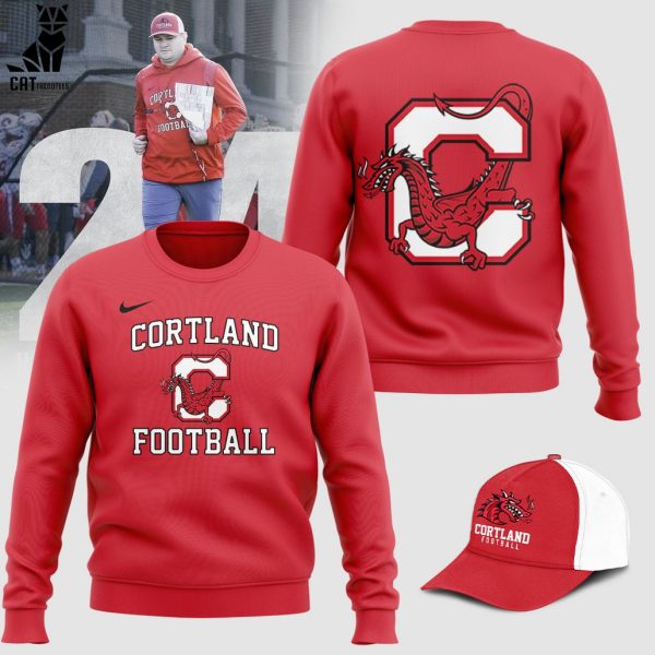 Cortland Red Dragons Football Nike Logo Design 3D Sweater