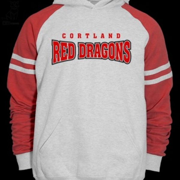 Cortland Red Dragons Gray Red Sleeve Design 3D Hoodie