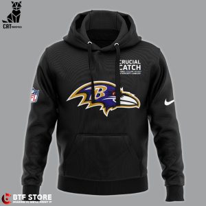 Crucial Catch Baltimore Ravens Mascot Nike Logo Black Design 3D Hoodie