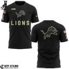 Detroit Lions Tiger Black Design 3D Hoodie