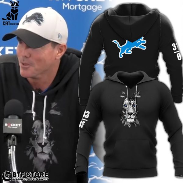 Detroit Lions Tiger Black Design 3D Hoodie