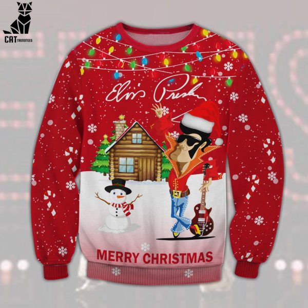 Elvis Presley Christmas Design 3D Sweater