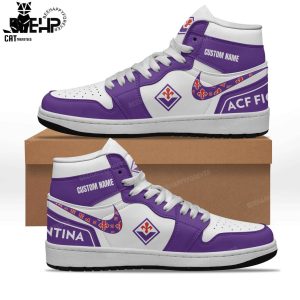 Fiorentina Nike Logo Purple White Design Air Jordan 1 High Top