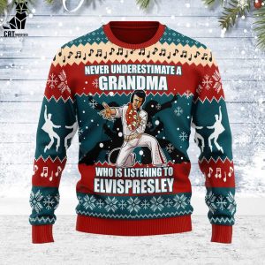 Gearhomie Who is Listening to Elvis Presley Christmas Design 3D Sweater