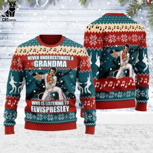 Gearhomie Who is Listening to Elvis Presley Christmas Design 3D Sweater