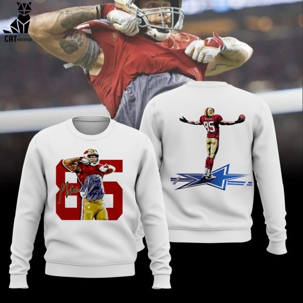 George Kittle White 86 Portrait Design 3D Hoodie