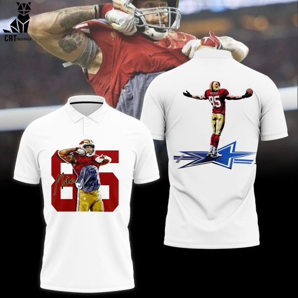 George Kittle White 86 Portrait Design 3D Polo Shirt