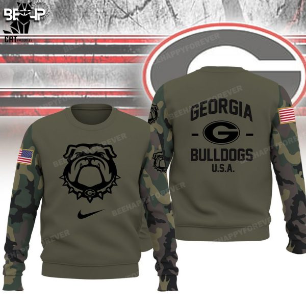 Georgia Bulldogs Veteran USA Bull Dogs Nike Design 3D Hoodie