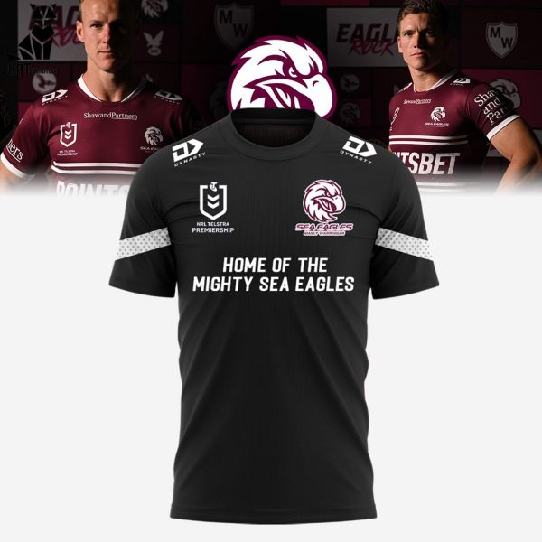 Home Of The Mightly Sea Eagles Manly Warringah Sea Eagles Black Mascot Design 3D T-Shirt