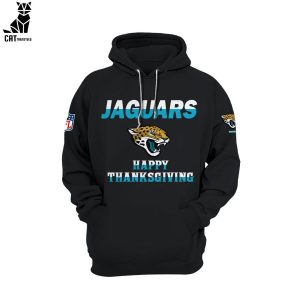 Jacksonville Jaguars Happy Thanksgiving Day Football NFL Mascot Black Design 3D Hoodie