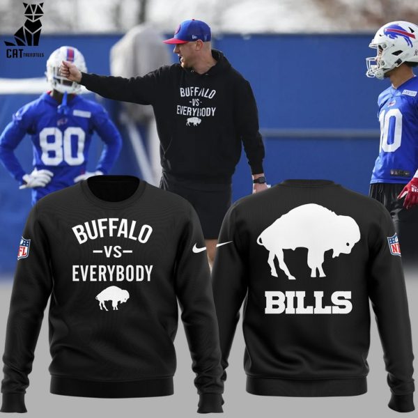 Limited Buffalo vs Everybody Buffalo Bills Football Team Nike Logo Black Design 3D Sweater