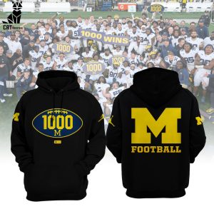 Michigan 1000 Wins Football Logo Design 3D Hoodie