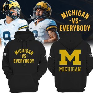 Michigan Football Michigan Full Black Design 3D Hoodie