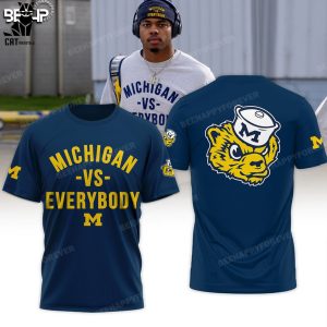 Michigan Football Vs Everybody White Design 3D T-Shirt